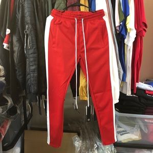 Pants - Track Pants - Red/White Pants - Track Pants - Red/White